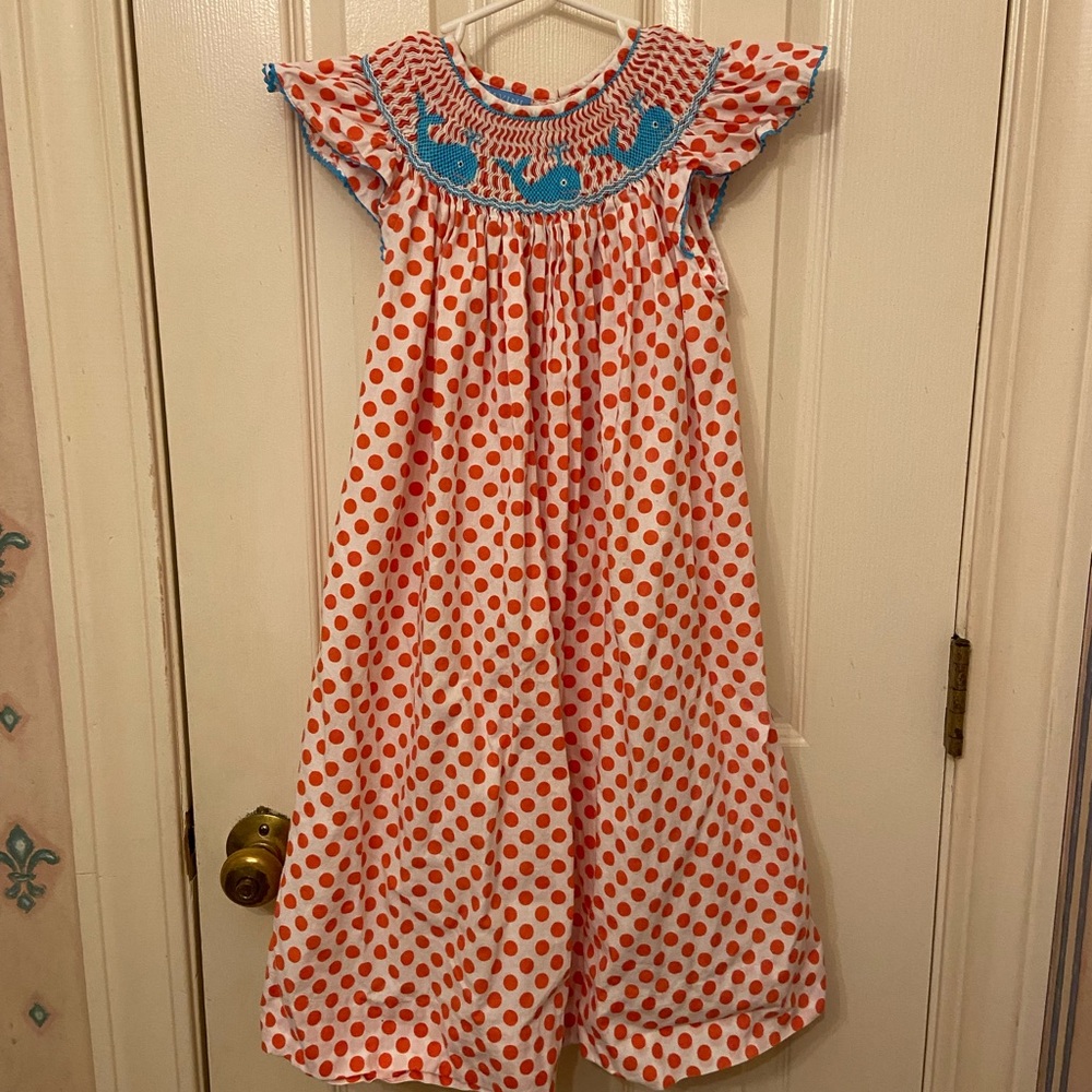 Hand Smocked Anavini Dress Girls 6